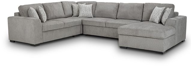 Blakely Gray Fabric Right Chaise Storage Sleeper Sectional