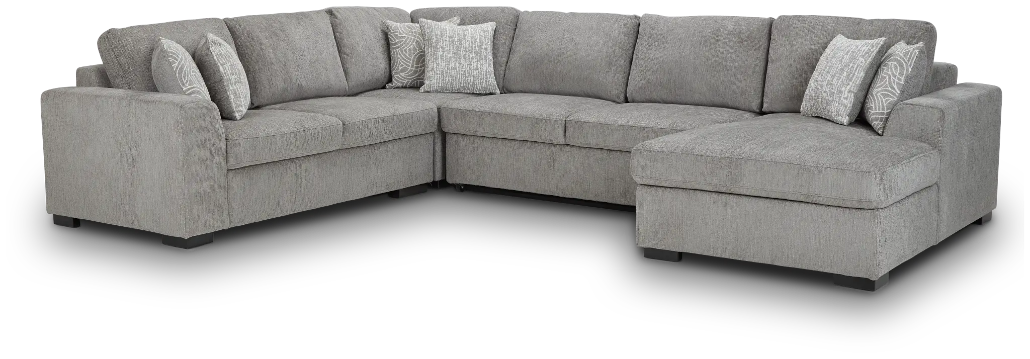 Blakely Gray Fabric Right Chaise Storage Sleeper Sectional Blakely Gray Fabric Right Chaise Storage Sleeper Sectional