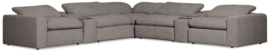 Drift Dark Gray Fabric Large Dual Power Reclining Two-arm Sectional Drift Dark Gray Fabric Large Dual Power Reclining Two-arm Sectional