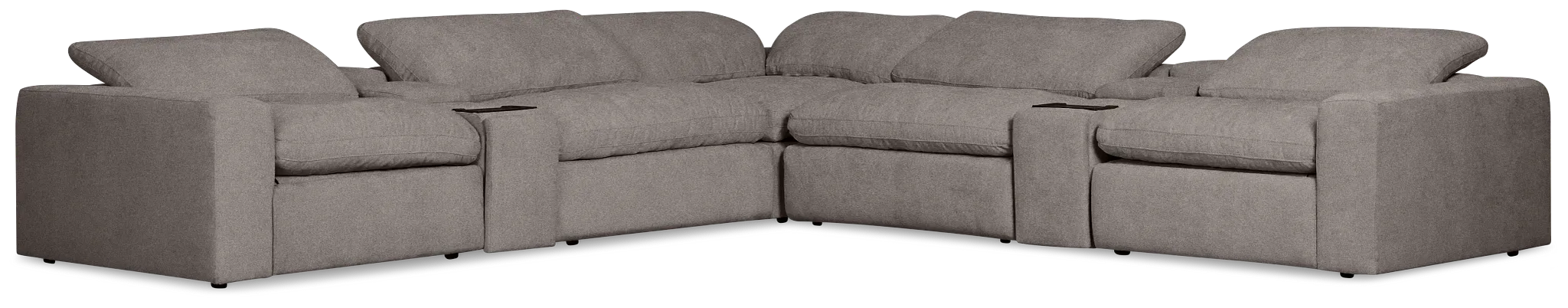 Drift Dark Gray Fabric Large Dual Power Reclining Two-arm Sectional