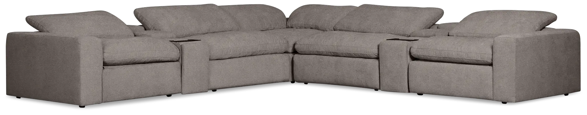 Drift Dark Gray Fabric Large Dual Power Reclining Two-arm Sectional Drift Dark Gray Fabric Large Dual Power Reclining Two-arm Sectional