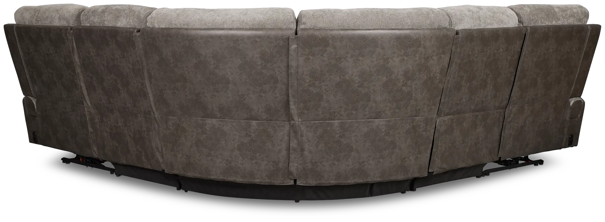 Travis Gray Fabric Small Two-arm Power Reclining Sectional Travis Gray Fabric Small Two-arm Power Reclining Sectional