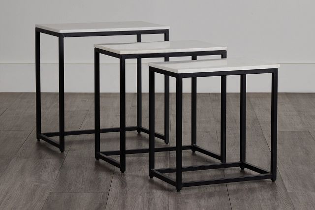 Enzo Set Of 3 Marble Nesting Tables