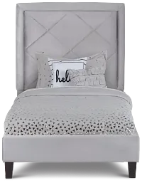 Collin Dark Gray Velvet Platform Bed