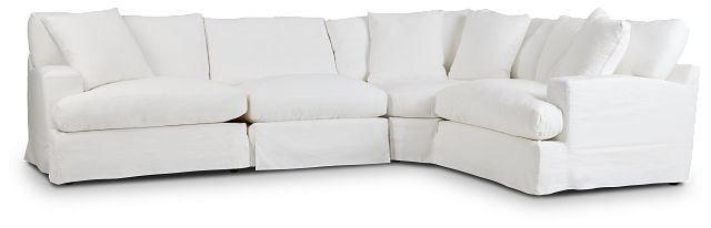 Delilah White Fabric Small Two-arm Sectional (3)
