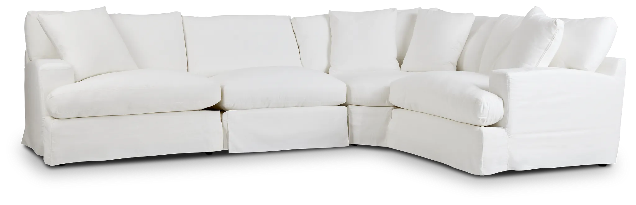 Delilah White Fabric Small Two-arm Sectional