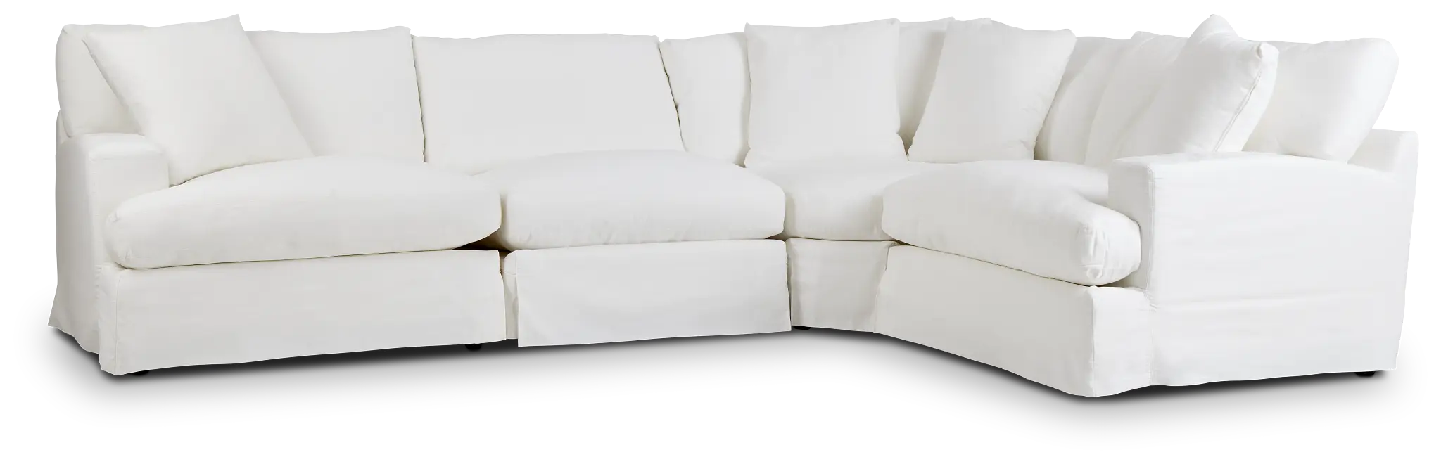 Delilah White Fabric Small Two-arm Sectional Delilah White Fabric Small Two-arm Sectional