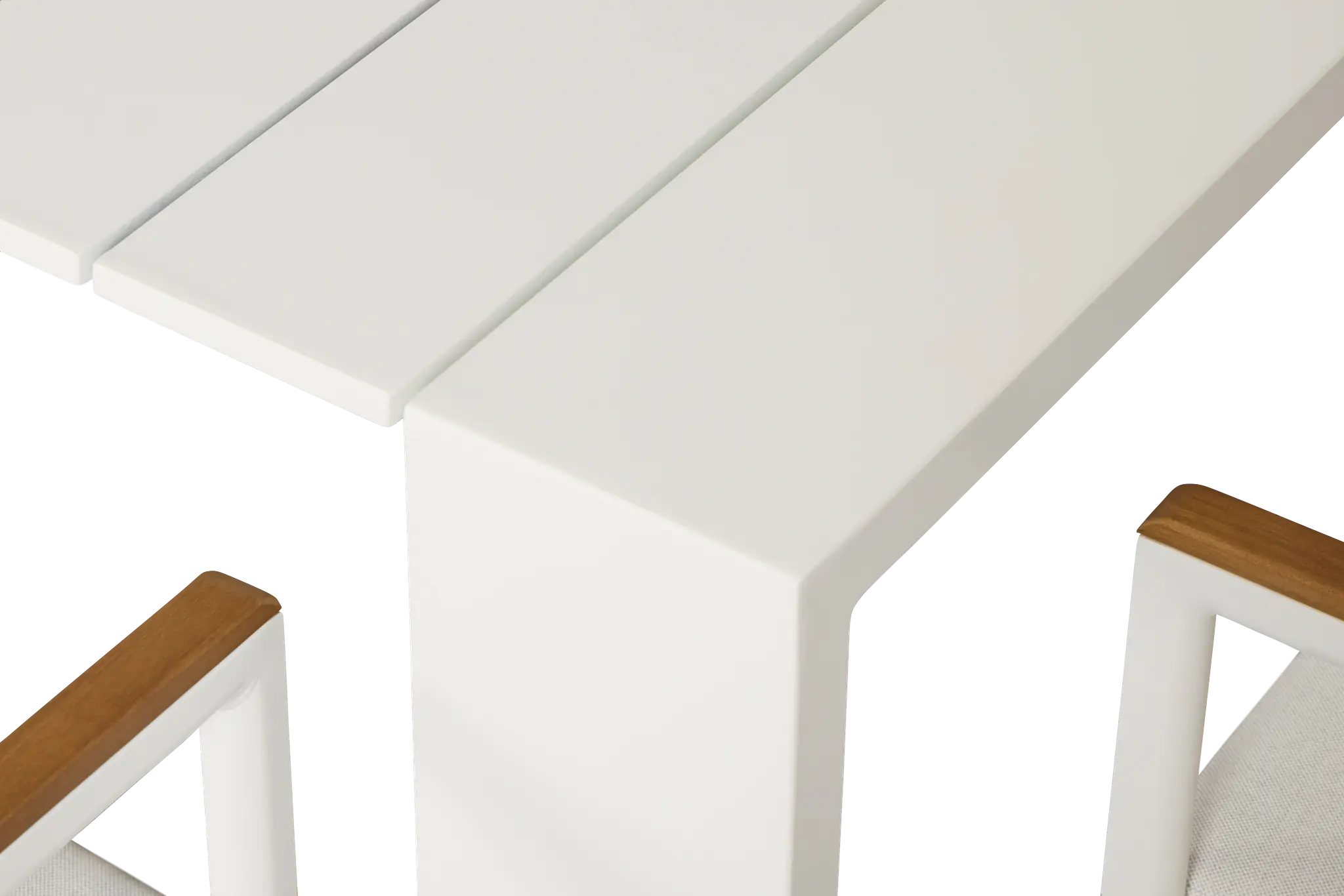 Sunrise White 35" Square Table & 4 Teak Arm Chairs Sunrise White 35" Square Table & 4 Teak Arm Chairs