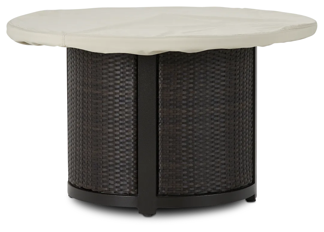 Khaki Round Fire Pit Outdoor Cover