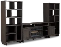 Richmond Gray 64" Open Pier Entertainment Wall With Fireplace