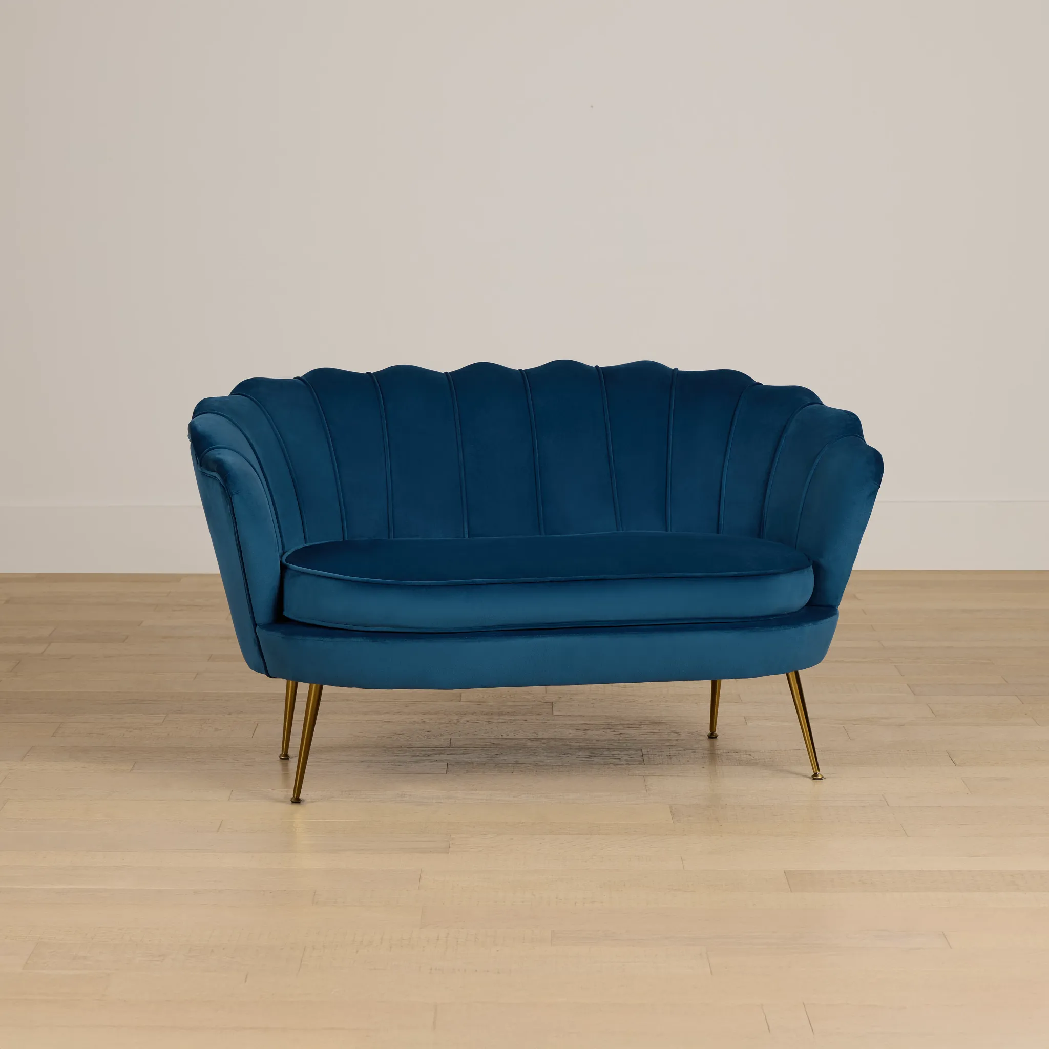 Lily Dark Blue Velvet Loveseat