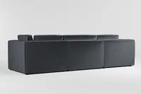 Destin Joya Gray Velvet 4-piece Bumper Sectional