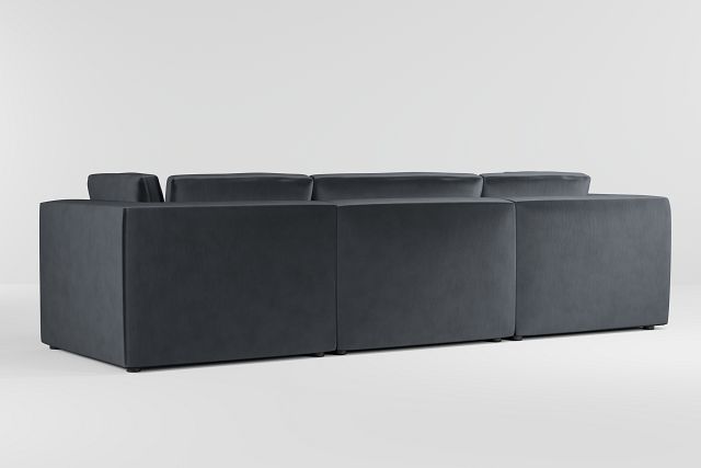 Destin Joya Gray Velvet 4-piece Bumper Sectional