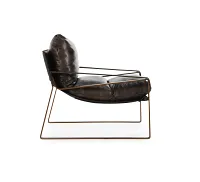 Times Brown Leather Accent Chair