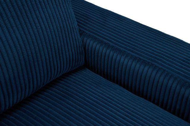 Charlie Dark Blue Fabric Small Right Chaise Sectional
