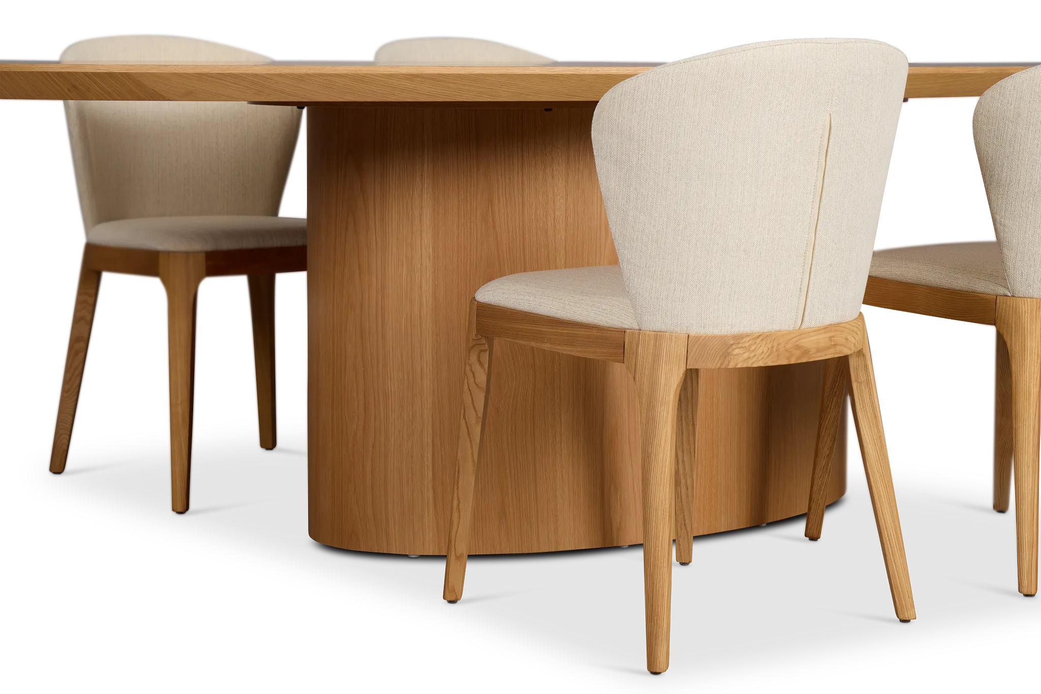 Nomad Light Tone 94" Oval Table & 4 Light Beige Chairs W/light Tone Leg