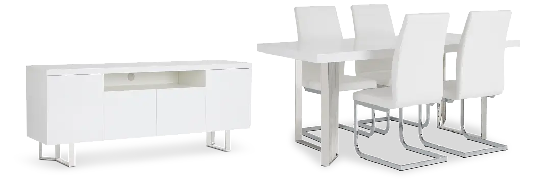 Axel White Rect Dining Room Axel White Rect Dining Room
