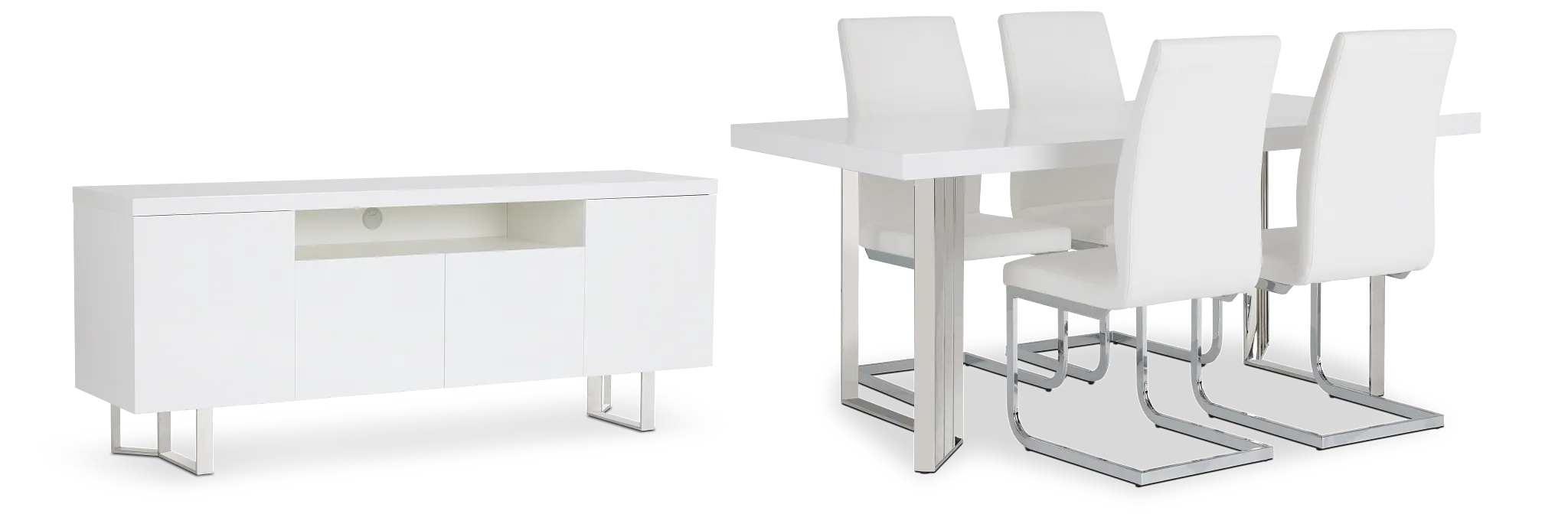 Axel White Rect Dining Room