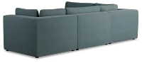 Destin Sutton Blue Fabric 4-piece Modular Sectional