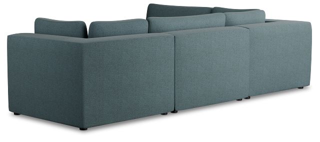 Destin Sutton Blue Fabric 4-piece Modular Sectional