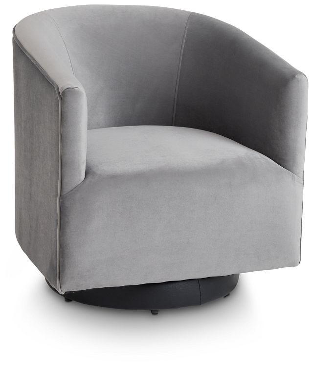 Charlotte Dark Gray Velvet Swivel Accent Chair (1)