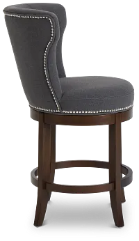 Cayden Dark Gray Fabric 24" Swivel Barstool