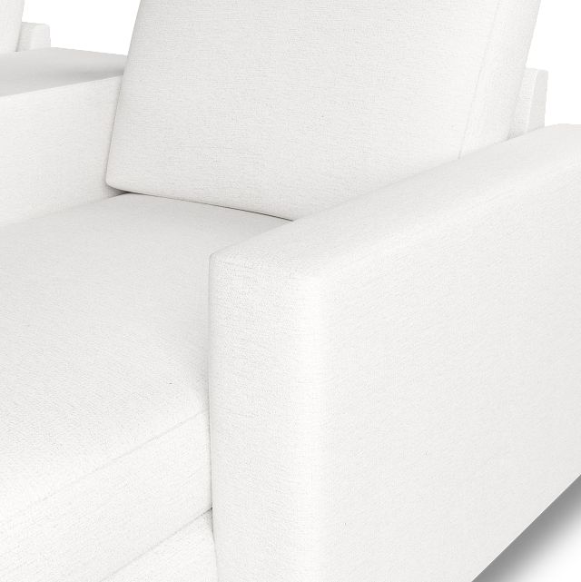 Citymod White Fabric Small Right Chaise Sectional With Media Console