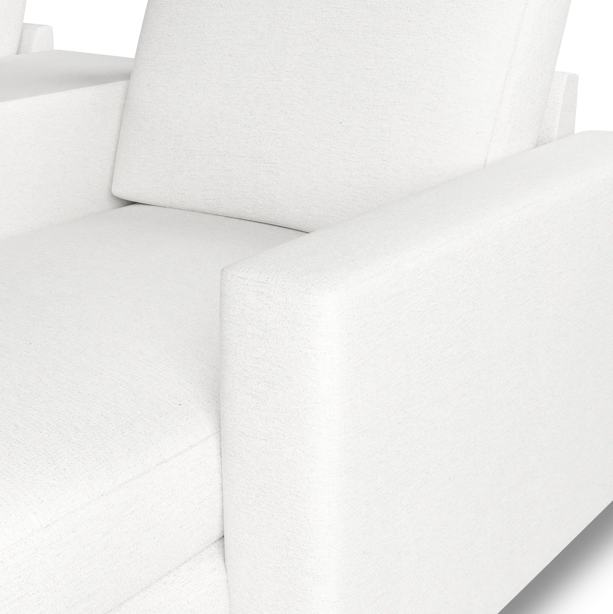 Citymod White Fabric Small Right Chaise Sectional With Media Console Citymod White Fabric Small Right Chaise Sectional With Media Console