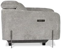 Zuri Gray Velvet Power Recliner With Power Headrest