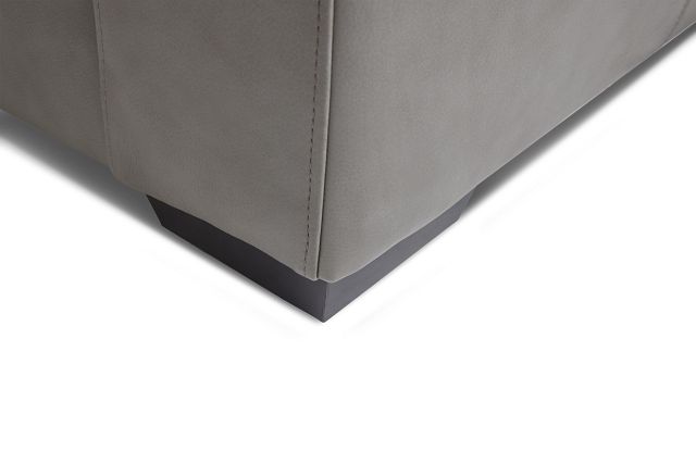 Dawkins Gray Leather Small Two-arm Sectional