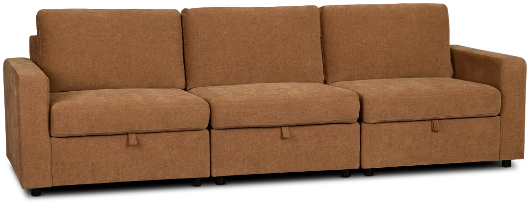 Addie Brown Fabric 3-piece Modular Storage Sofa Addie Brown Fabric 3-piece Modular Storage Sofa