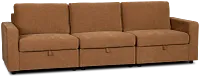 Addie Brown Fabric 3-piece Modular Storage Sofa