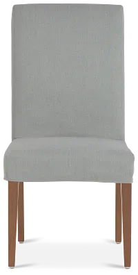 Destination Light Gray Short Slipcover Chair With Light Tone Leg