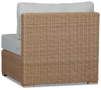 Montecito Light Tone Armless Chair With Light Blue Cushions