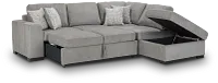 Blakely Gray Fabric Small Right Bumper Sleeper Sectional