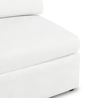 Destin Sutton White Fabric Armless Chair