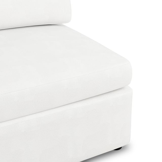 Destin Sutton White Fabric Armless Chair
