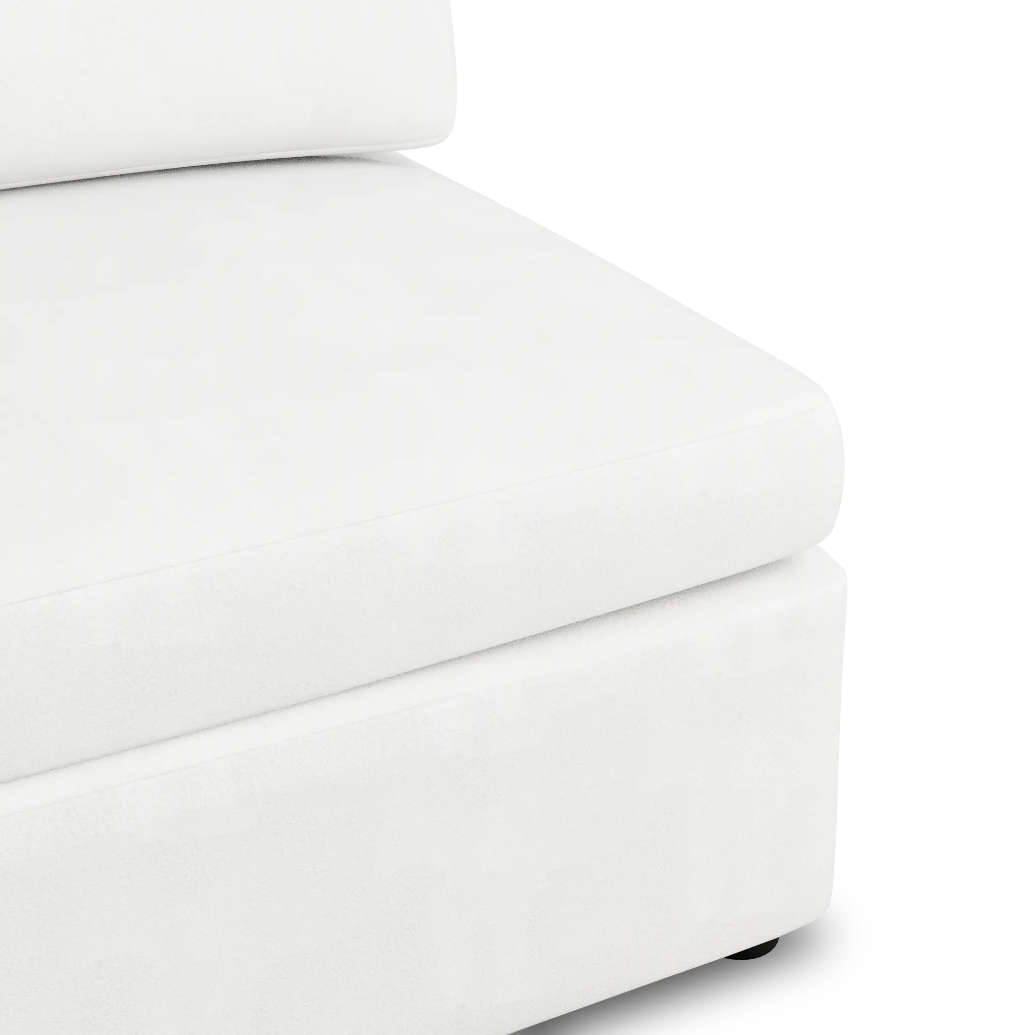 Destin Sutton White Fabric Armless Chair Destin Sutton White Fabric Armless Chair