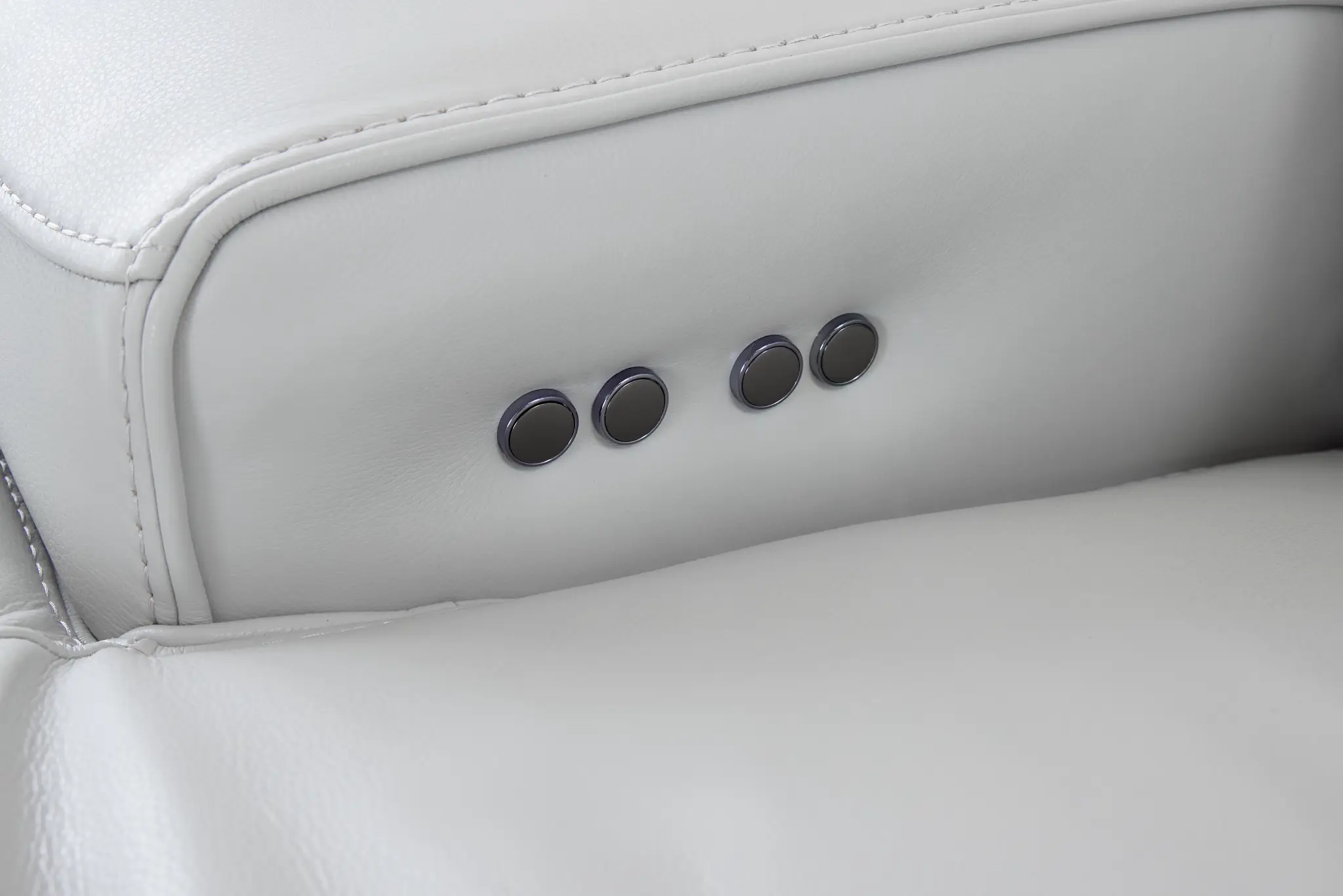 Reign Gray Lthr/vinyl Small Two-arm Power Reclining Sectional Reign Gray Lthr/vinyl Small Two-arm Power Reclining Sectional