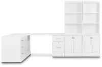 Newport White 5 Piece L Desk