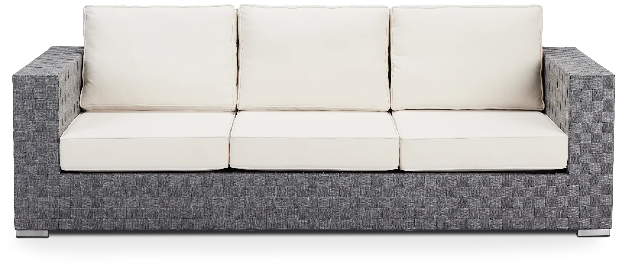 Barbados White Woven Sofa