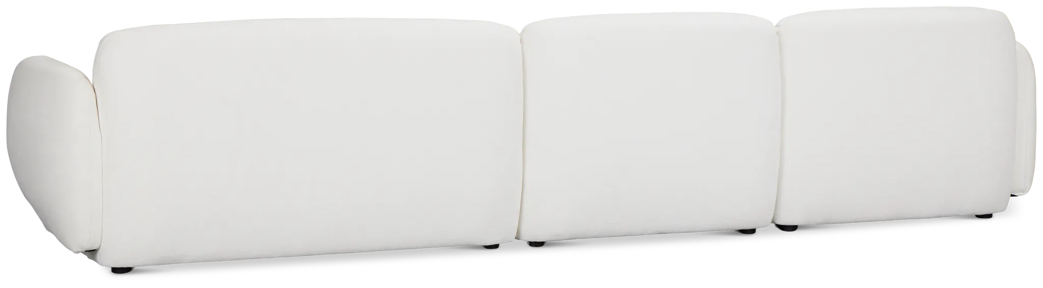 Halsey White Fabric Small Right Cuddler Sectional