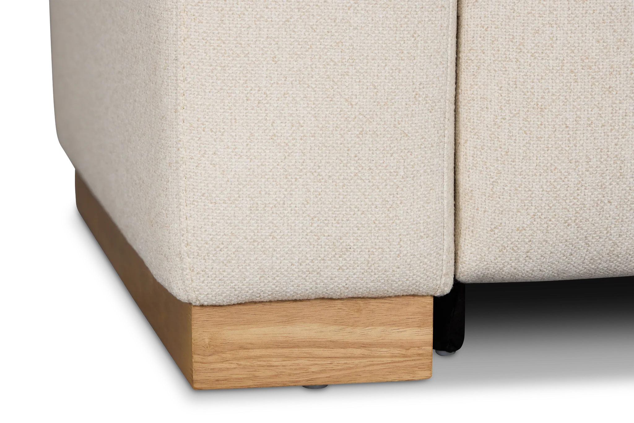 Leona Light Beige Fabric 2-piece Modular Power Loveseat