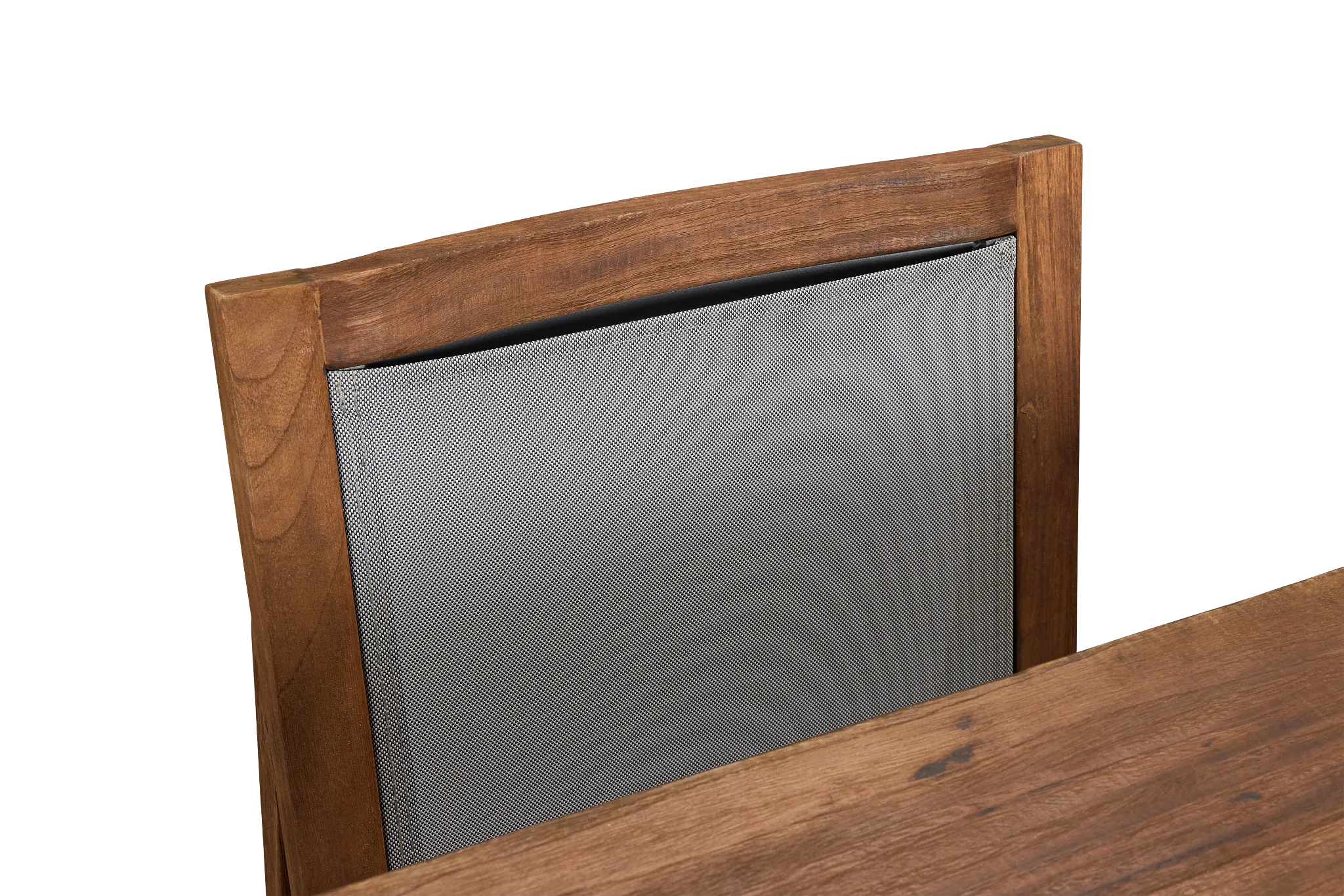 Linear Teak 102" Teak Table & 4 Teak Sling Side Chairs