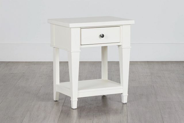 Stoney White 1-drawer Nightstand (2)