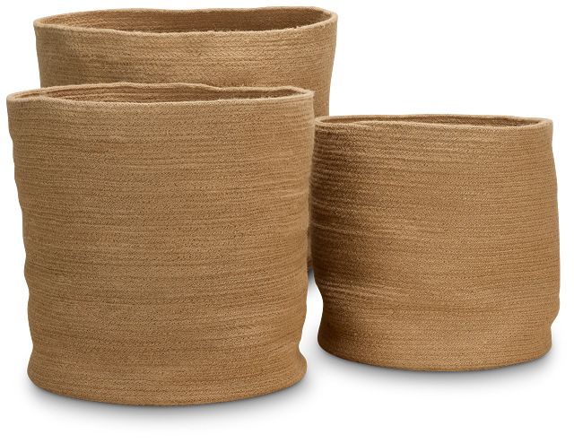 Buck Light Brown Set Of 3 Basket