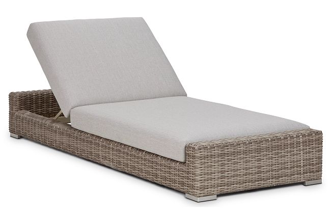 Raleigh Gray Woven Cushioned Chaise