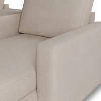 Citymod Beige Fabric Small Right Chaise Sectional With Media Console