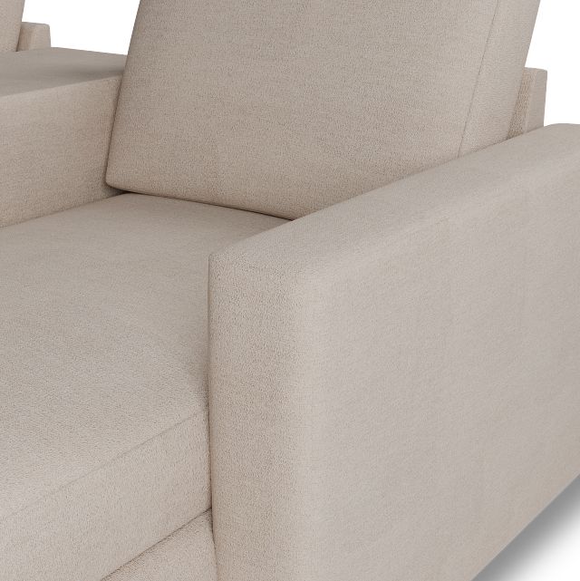 Citymod Beige Fabric Small Right Chaise Sectional With Media Console