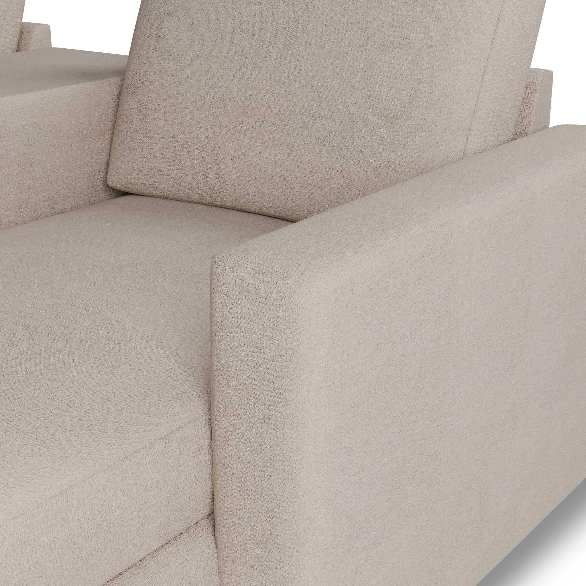 Citymod Beige Fabric Small Right Chaise Sectional With Media Console Citymod Beige Fabric Small Right Chaise Sectional With Media Console